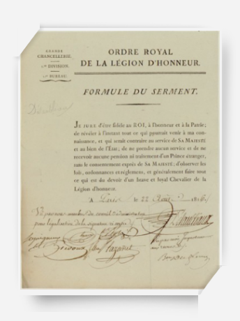 Formule du serment, Ordre National de la Légion d'Honneur.